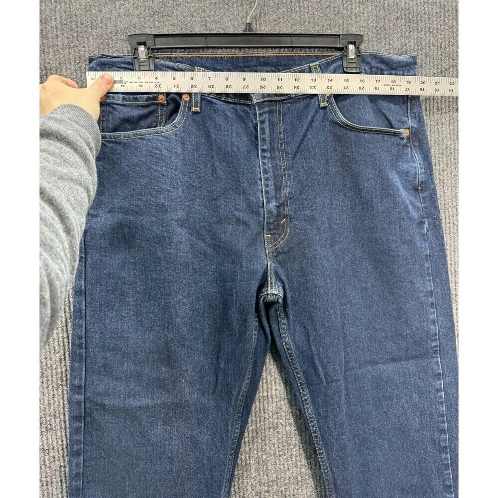 Levis 505 Jeans Mens 40x32 Blue Regular Straight Leg Denim Stretch Dark Wash